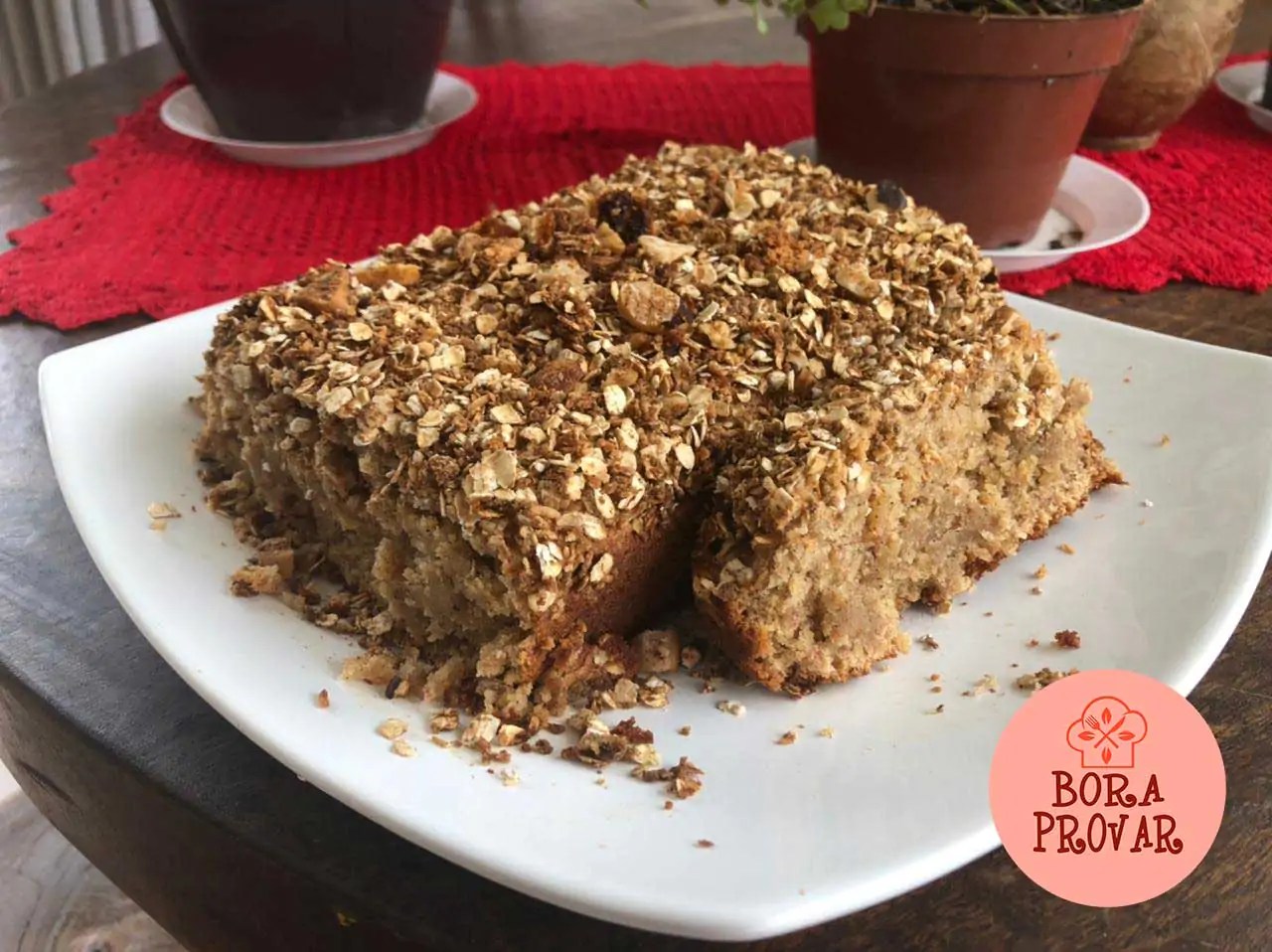 🍌 Cuca de Banana com Farofa de Aveia ou Banana Bread