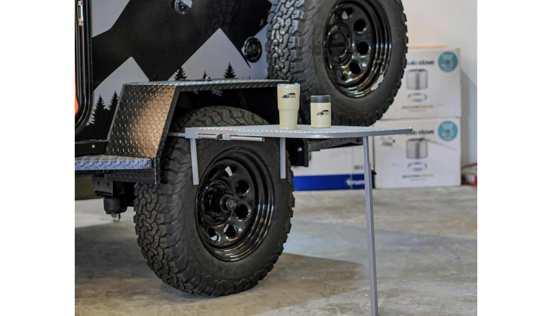 Tailgator Tire Table a great adventure trailer accessory Browse Our