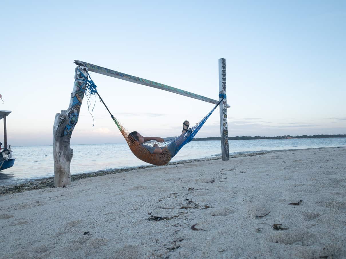 Hammock on the beach of Gili Air Island