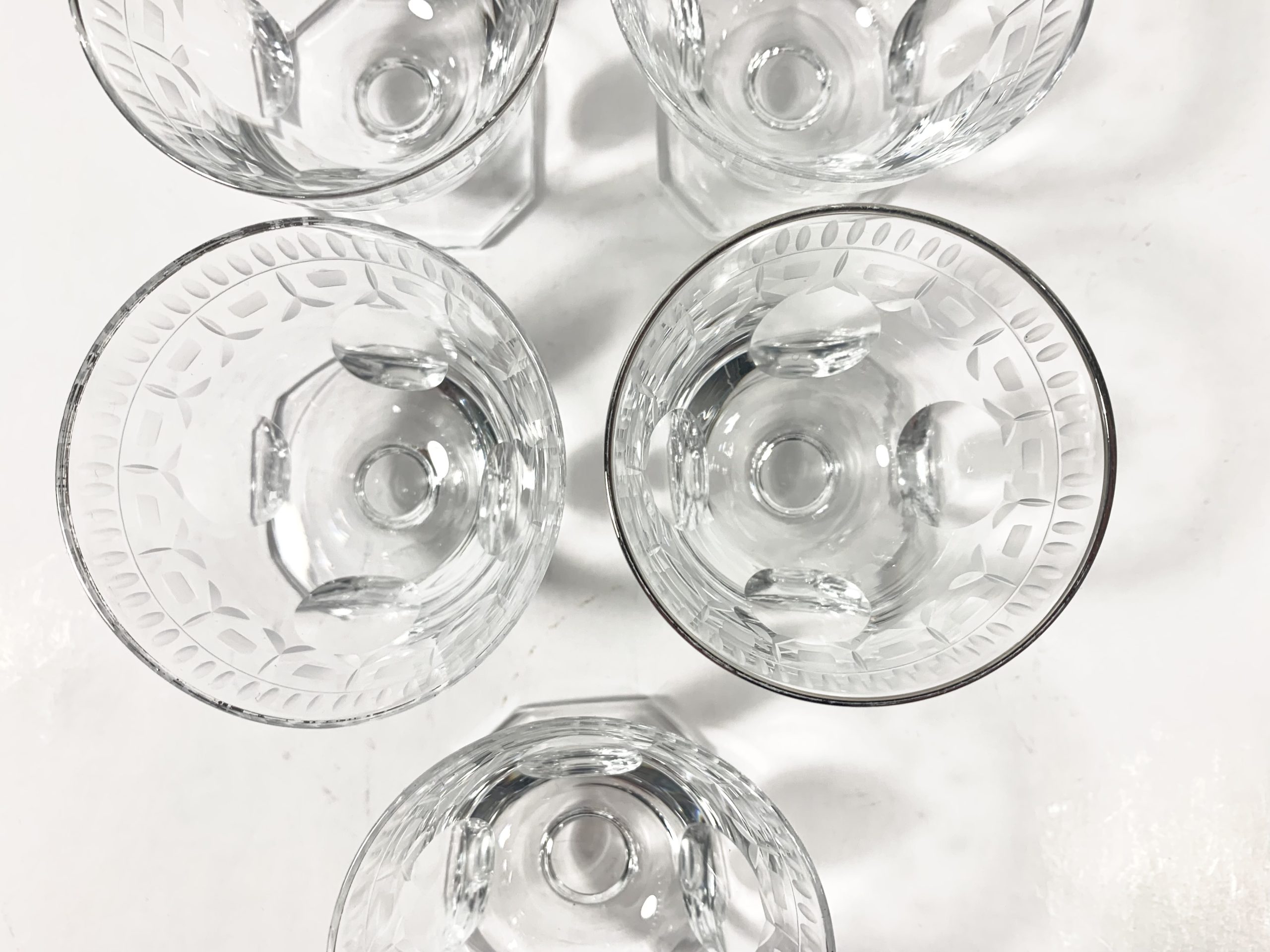 5x Samuelssons Glas Kosta Crystal Cherry Wine Glasses Swedish Glassware BOREUSTRADE