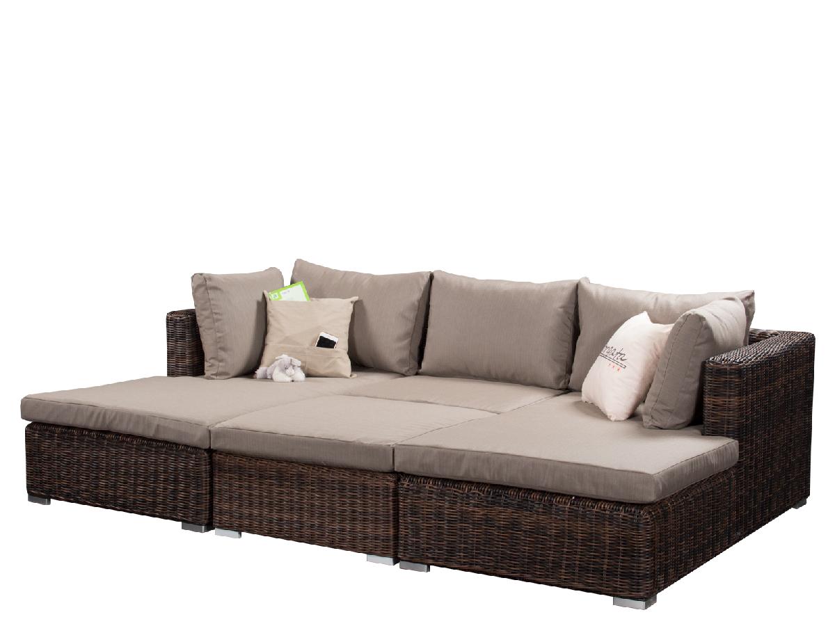 Диван кровать king size LAGUNE brown из искусственного
