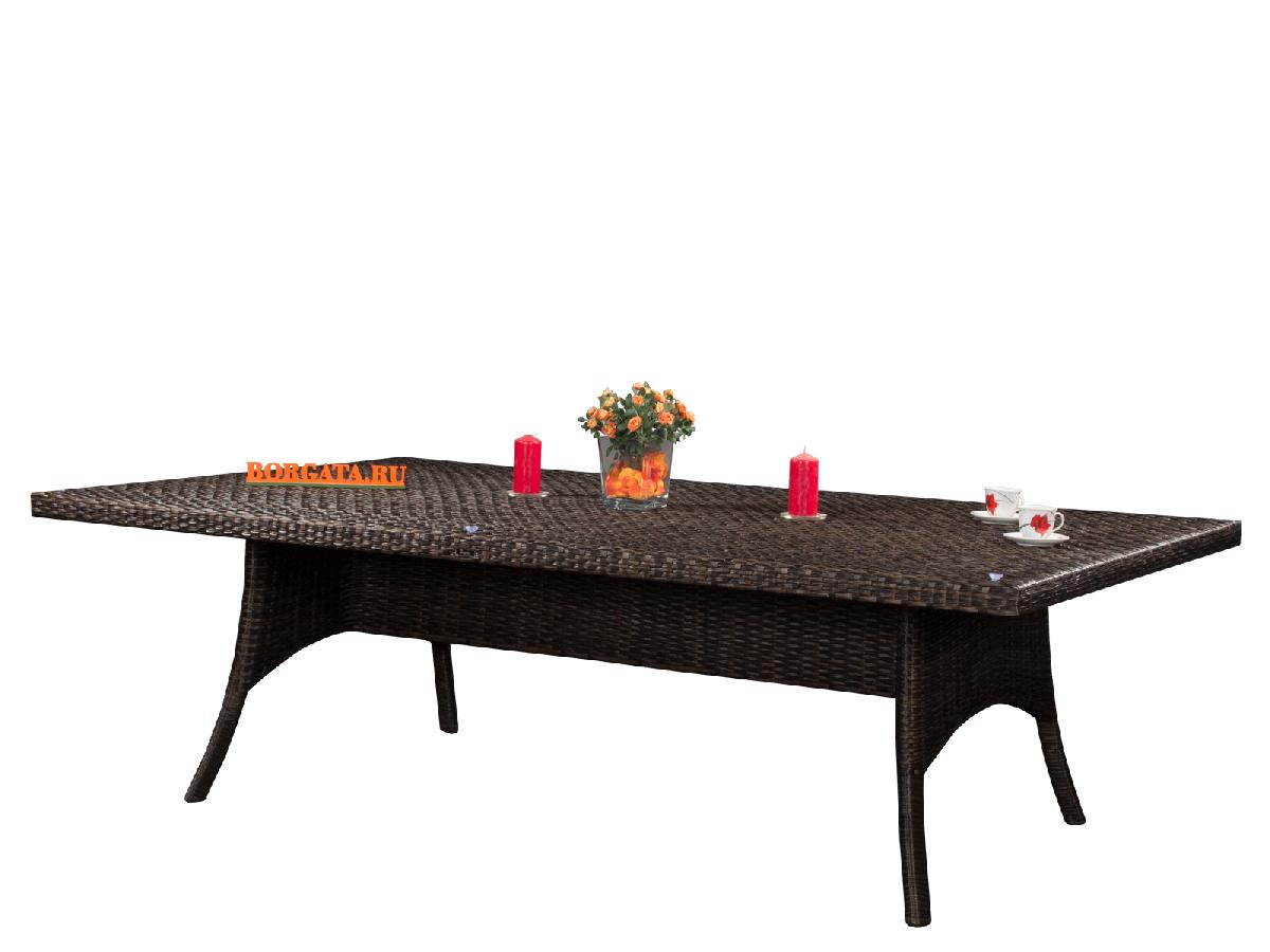 Стол обеденный 250 ODA brown из искусственного ротанга на