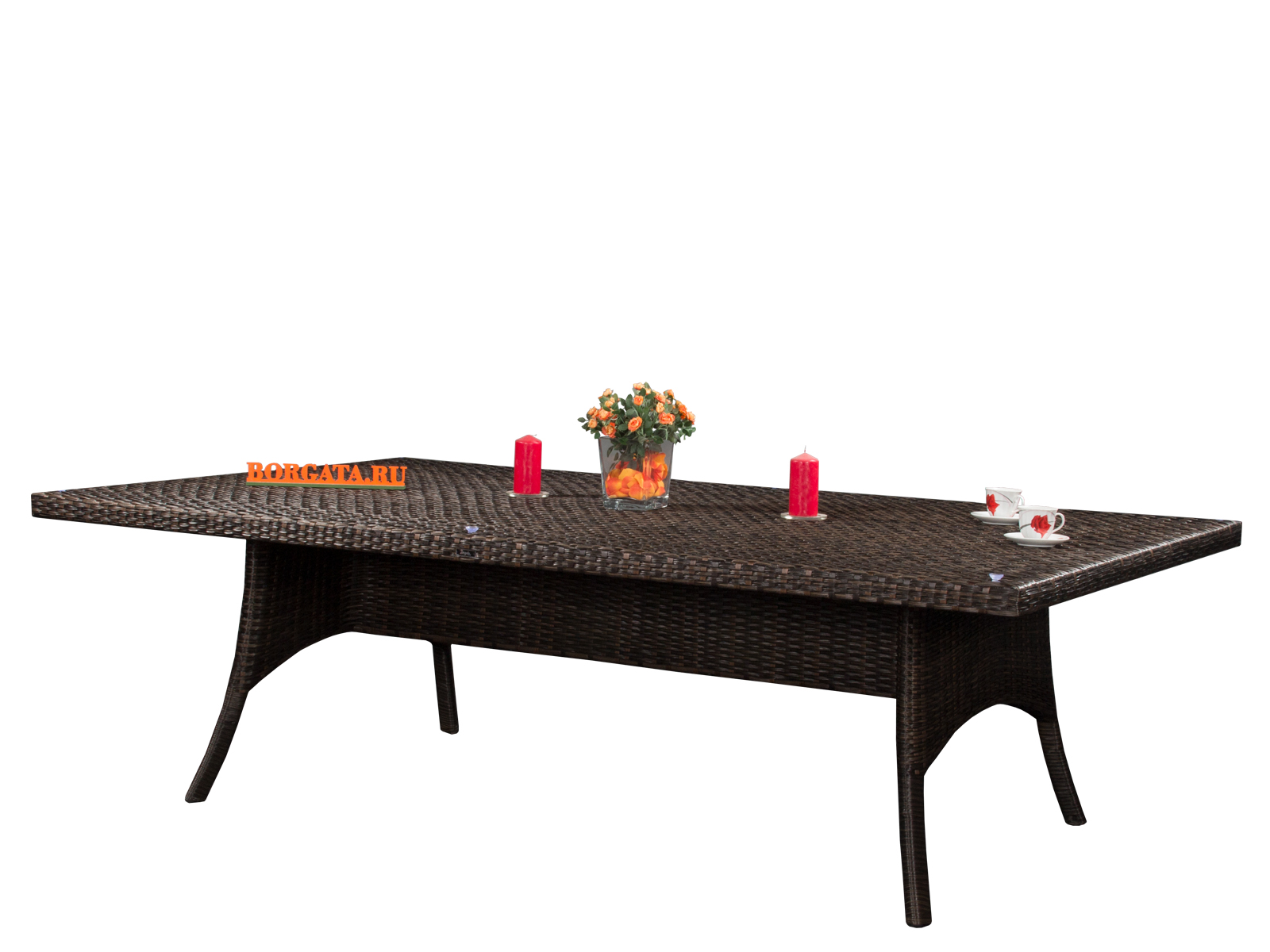 Стол обеденный 250 ODA brown из искусственного ротанга на