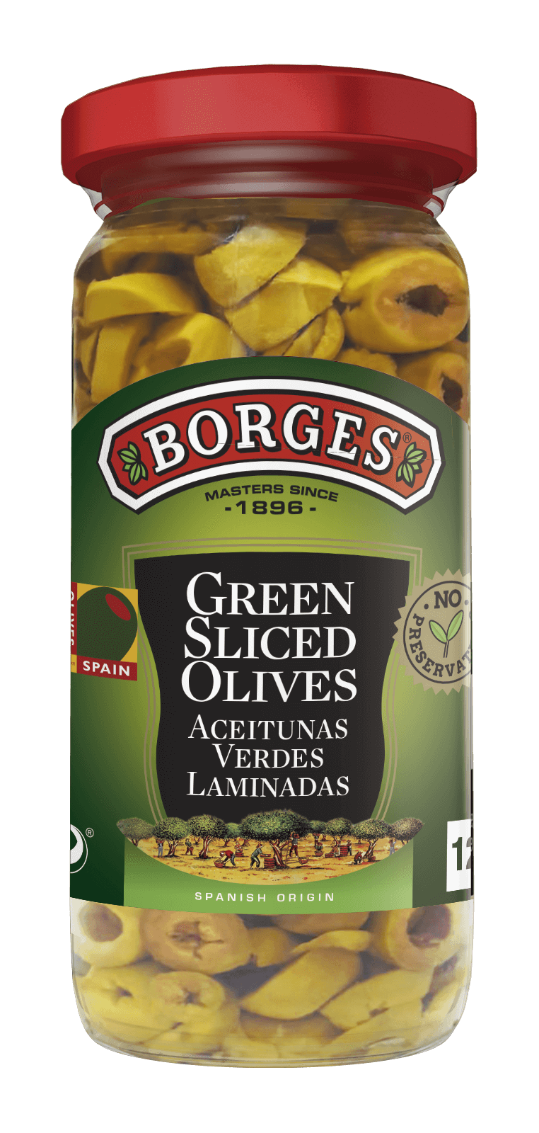 Sliced green olives