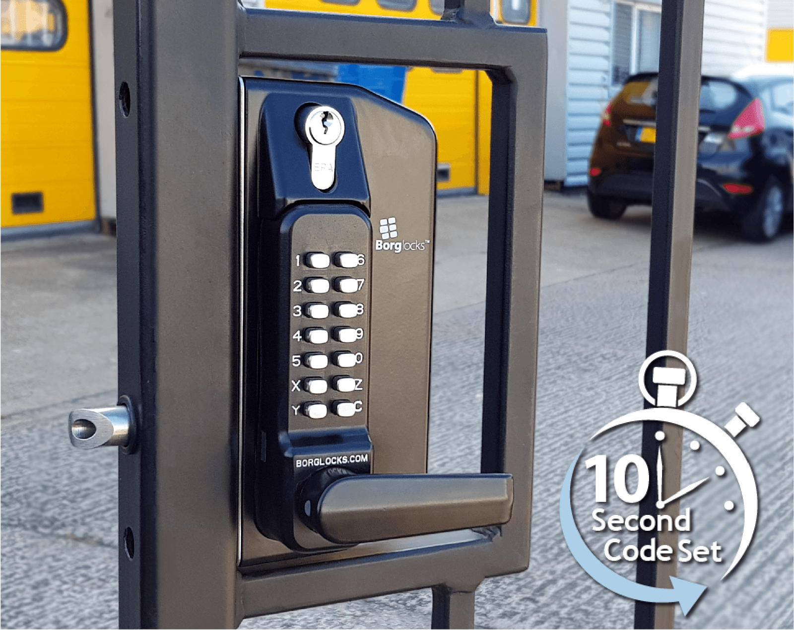 BL3400DKO ECP Metal gate lock with free turning lever ECP keypad, 65