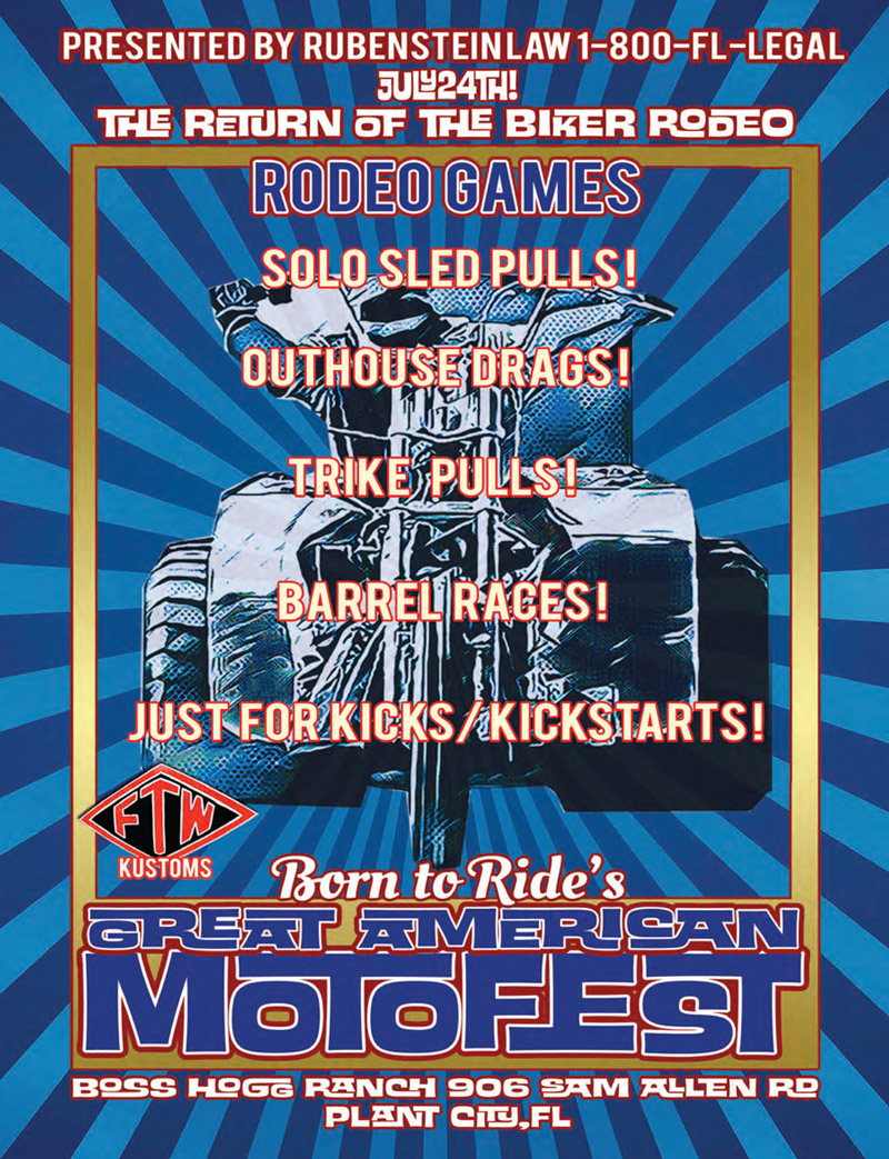 Let The Games Begin Rodeo & Biker Games Born To Ride Motorcycle