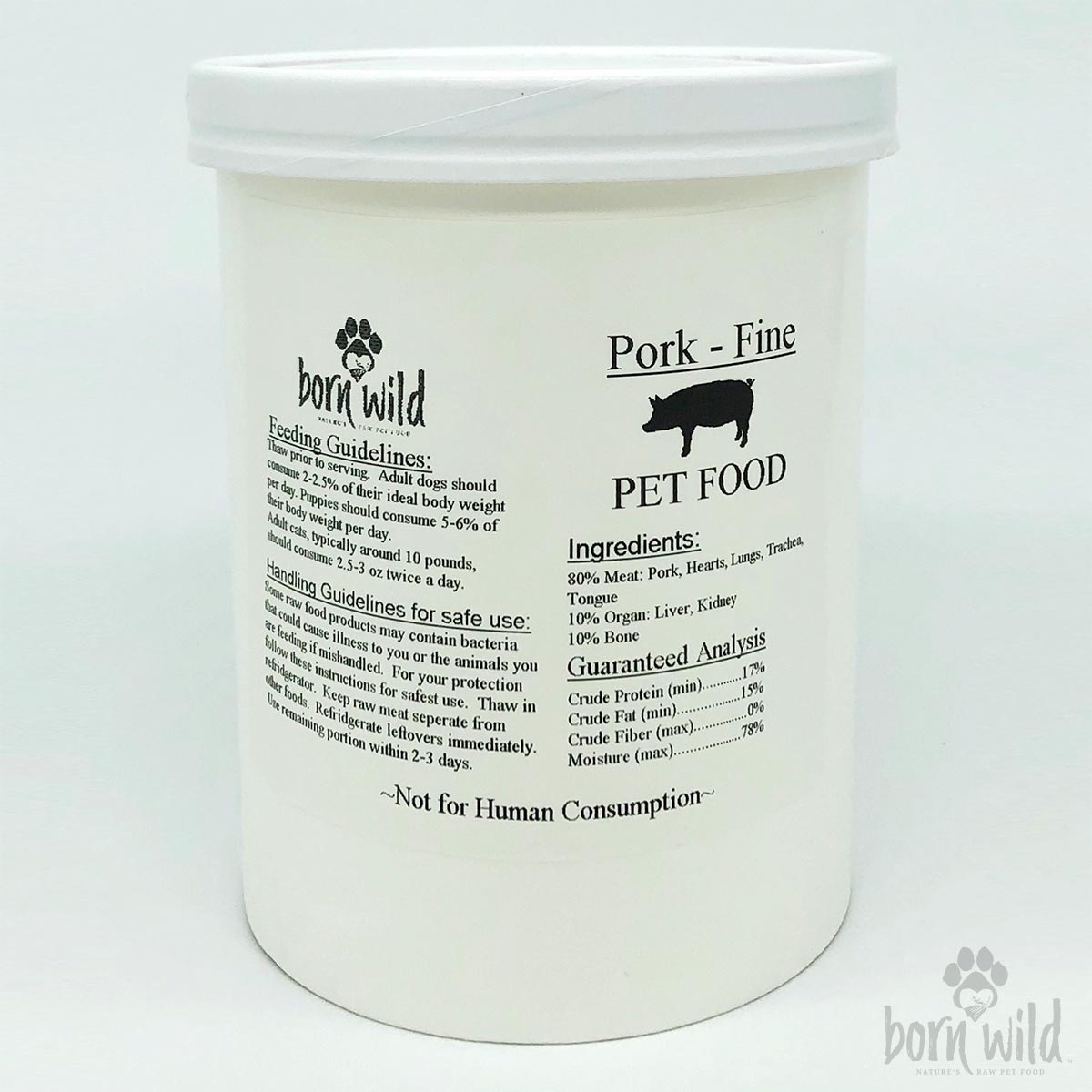 Pork Fine Born Wild Raw Pet Food