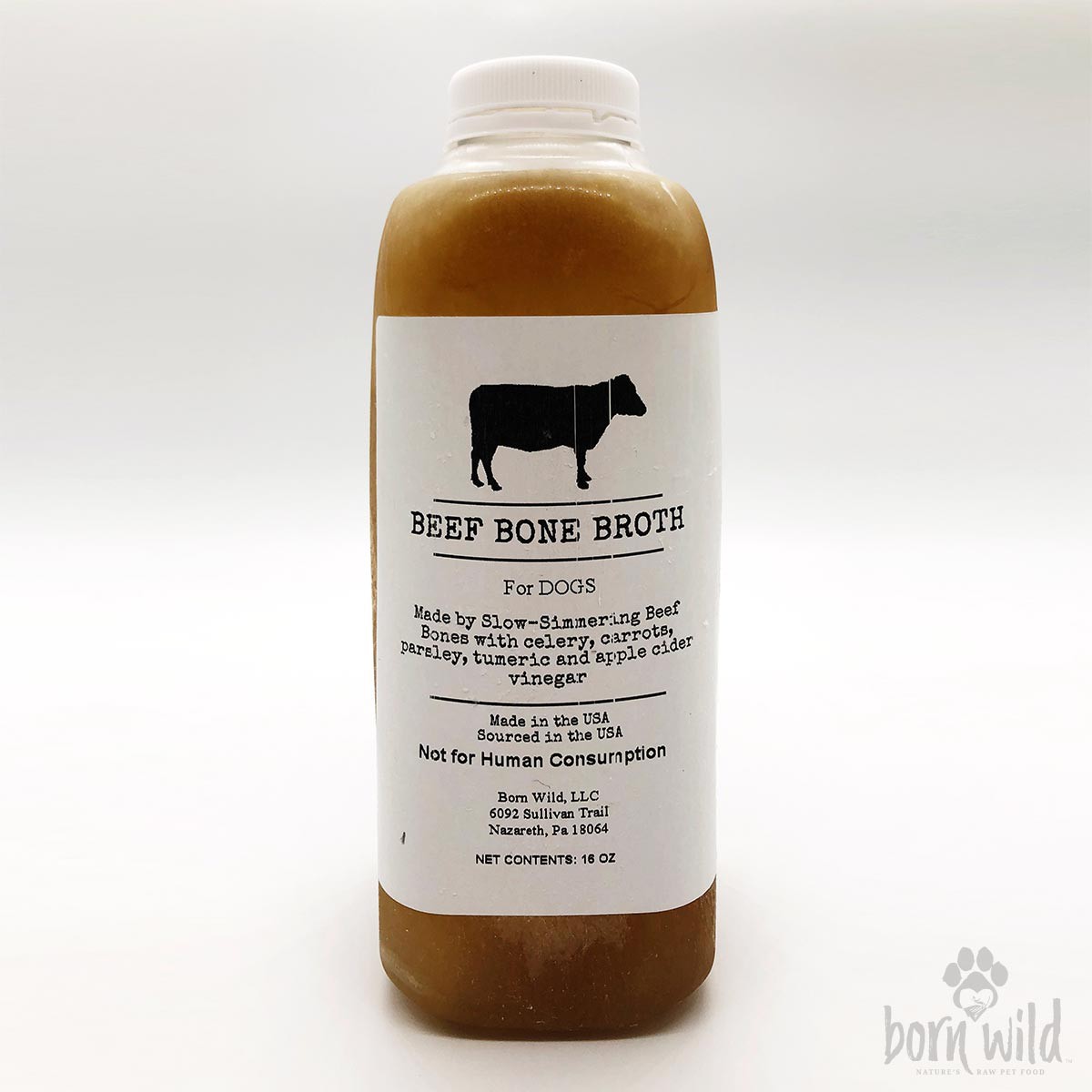 Beef Bone Broth for Dogs Born Wild Raw Pet Food