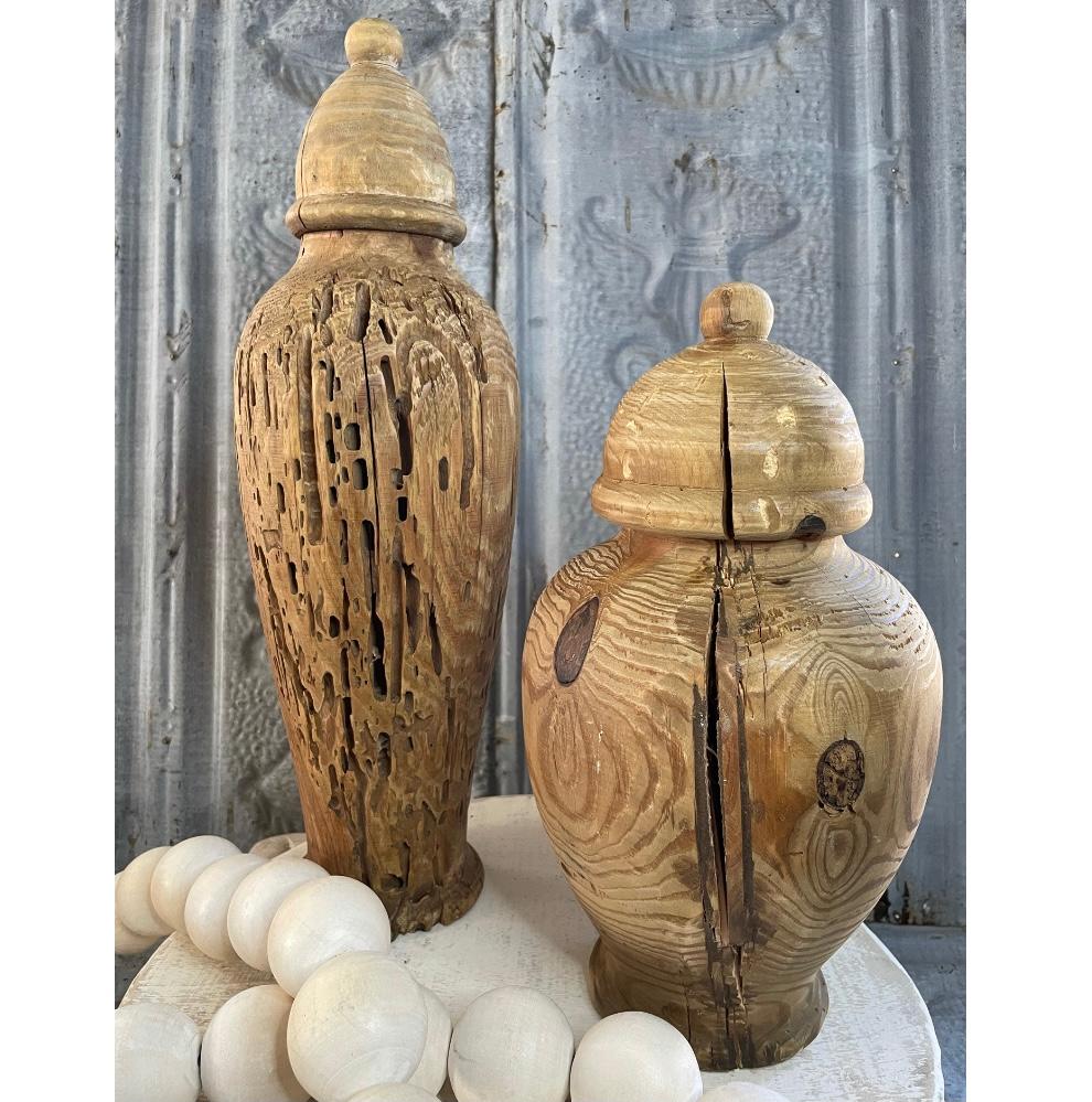 Vintage Wood Vases Borregioso