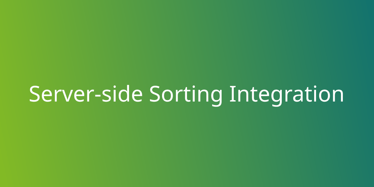 Serverside Sorting Integration Snippets Borstch