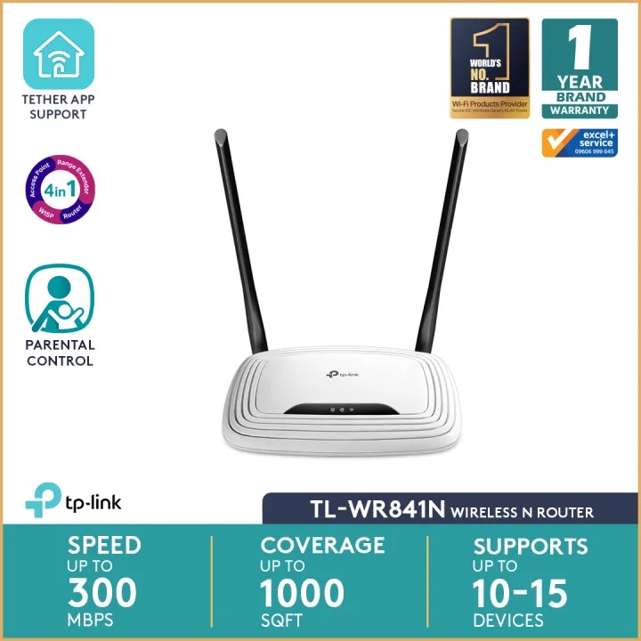 TP Link TL-WR841N 300 Mbps Wireless N Router - White - Bosbd.com