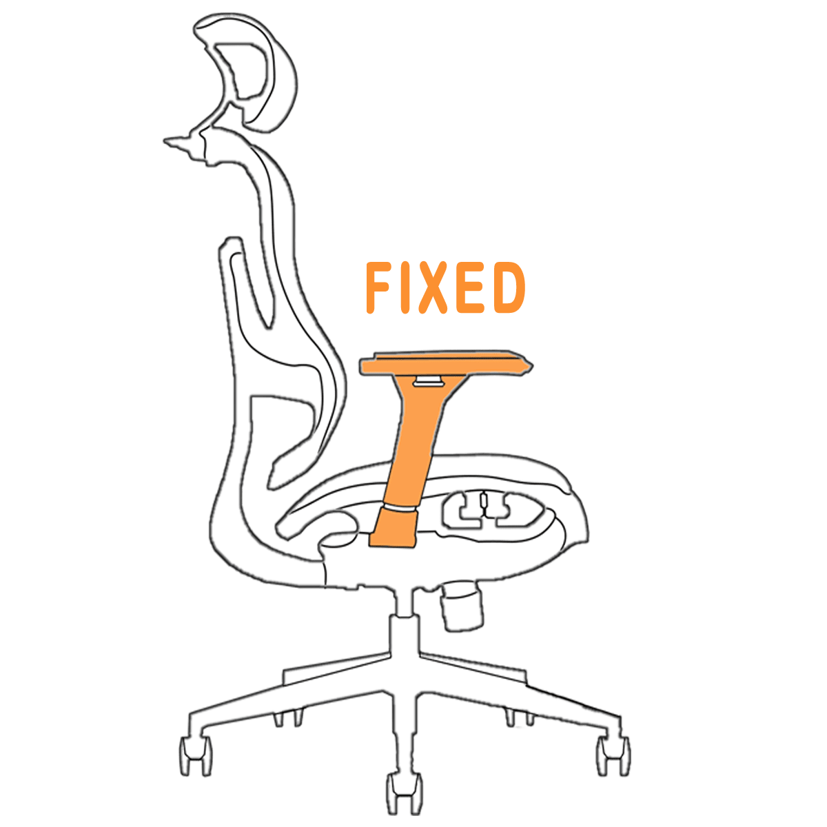 HCZ HIGHBACK OFFICE CHAIR JET BLACK BOSQ