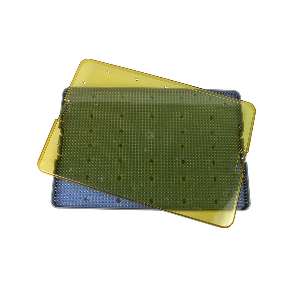 10 x 15 x 0.75" Large Tray Base Lid & Silicone Mat BOSS Surgical