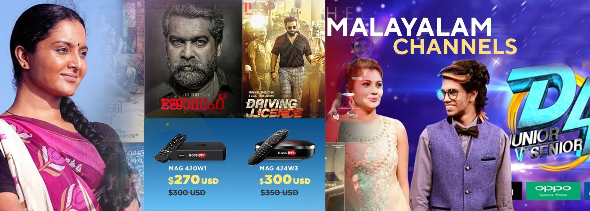 Malayalam Channels Indian IPTV Subscription and Indian TV Packages