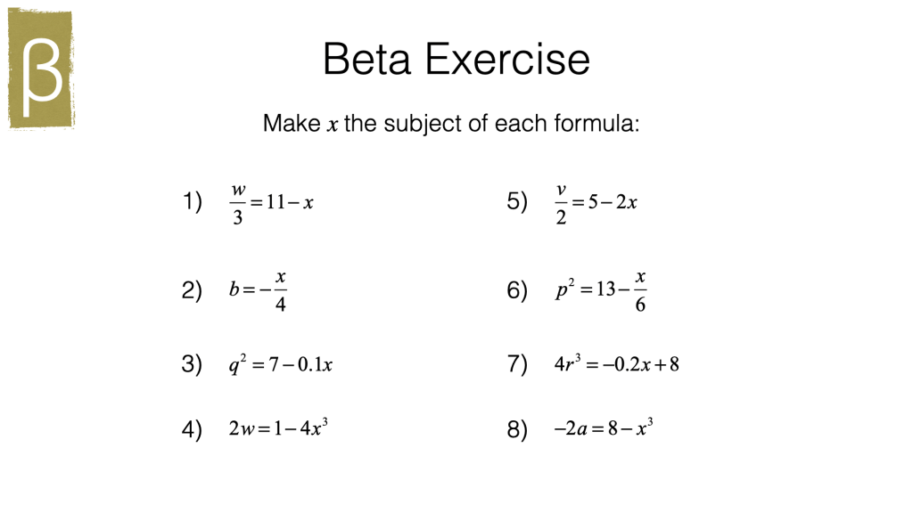 A5a Rearranging formulas to change the subject