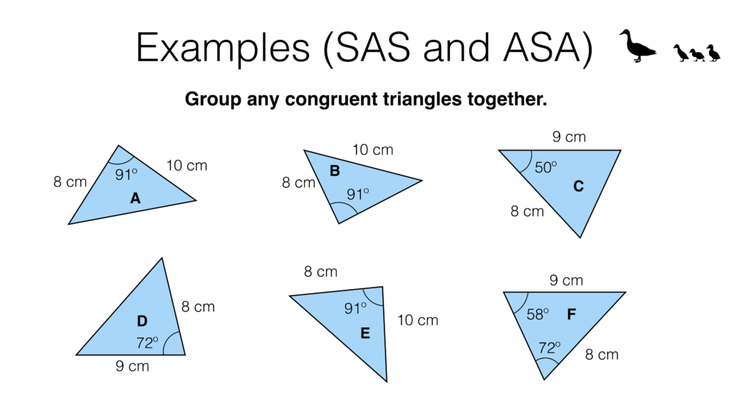 G5a – Congruence criteria for triangles (SSS, SAS, ASA, RHS