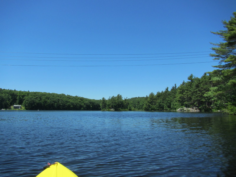 Boston Kayaker Kayaking on Bare Hill Pond in Harvard MA