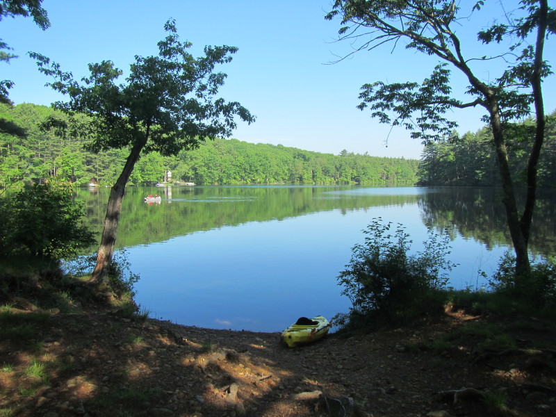 Boston Kayaker Kayaking on Brooks Pond in North Brookfield MA