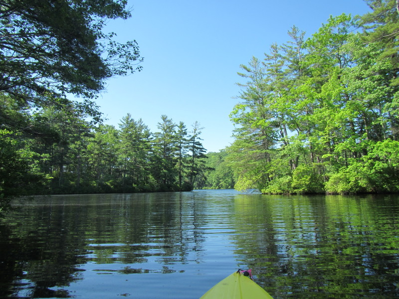 Boston Kayaker Kayaking on Brooks Pond in North Brookfield MA