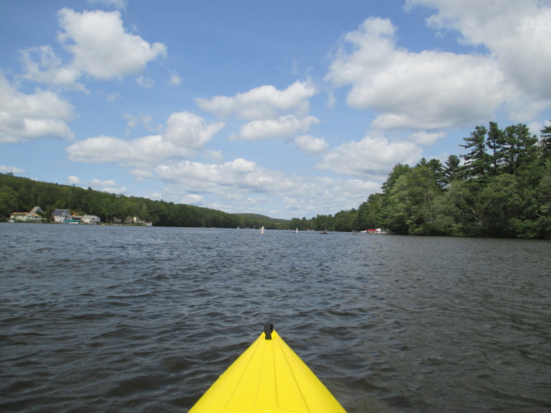 Boston Kayaker Kayaking on Cedar Pond in Sturbridge MA
