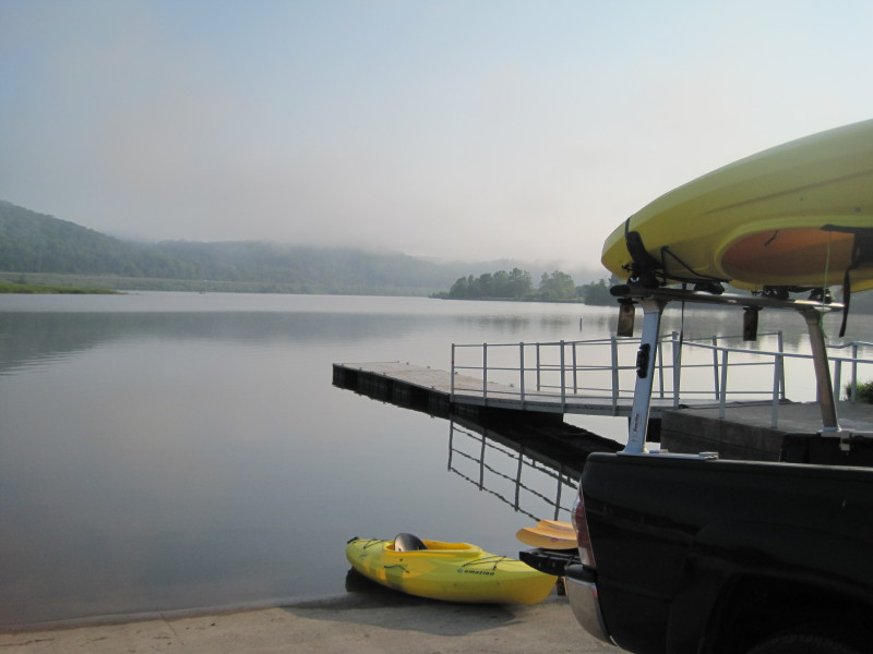 Boston Kayaker Kayaking on Hammond Lake in Tioga PA