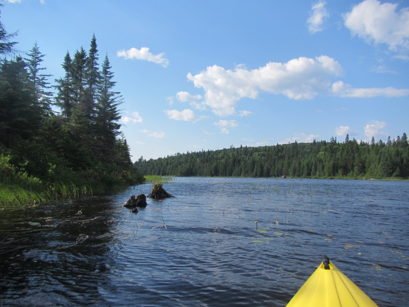 Boston Kayaker Kayaking on Lac Savane in La Macaza, Québec
