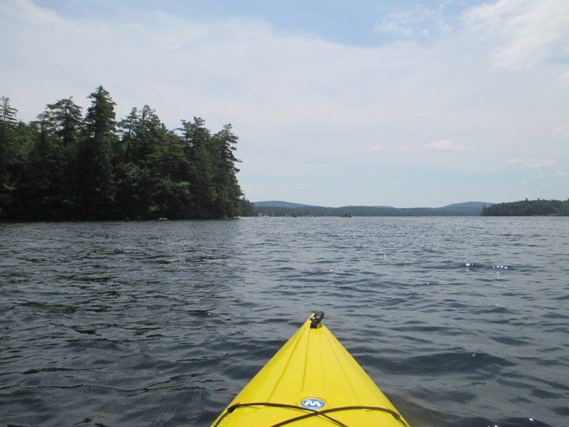 Boston Kayaker Kayaking on Sunapee Lake in Sunapee NH