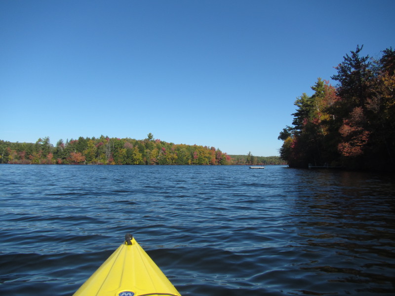 Boston Kayaker Kayaking on Thorndike Pond in Jaffrey NH
