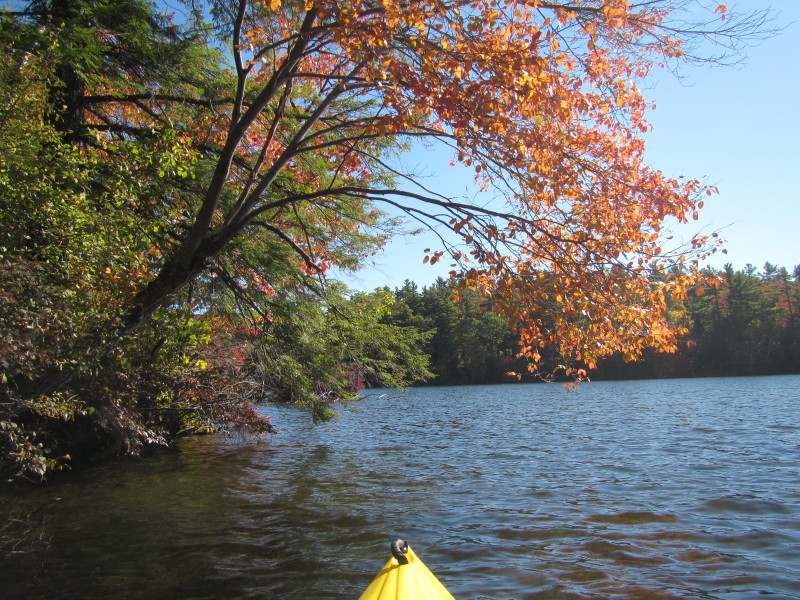 Boston Kayaker Kayaking on Thorndike Pond in Jaffrey NH