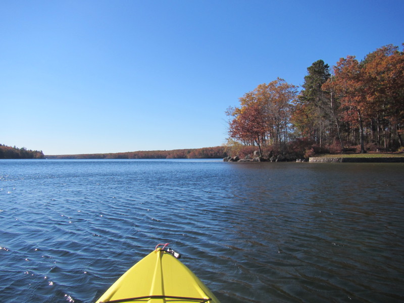 Boston Kayaker Kayaking on Wallum Lake in Douglas MA