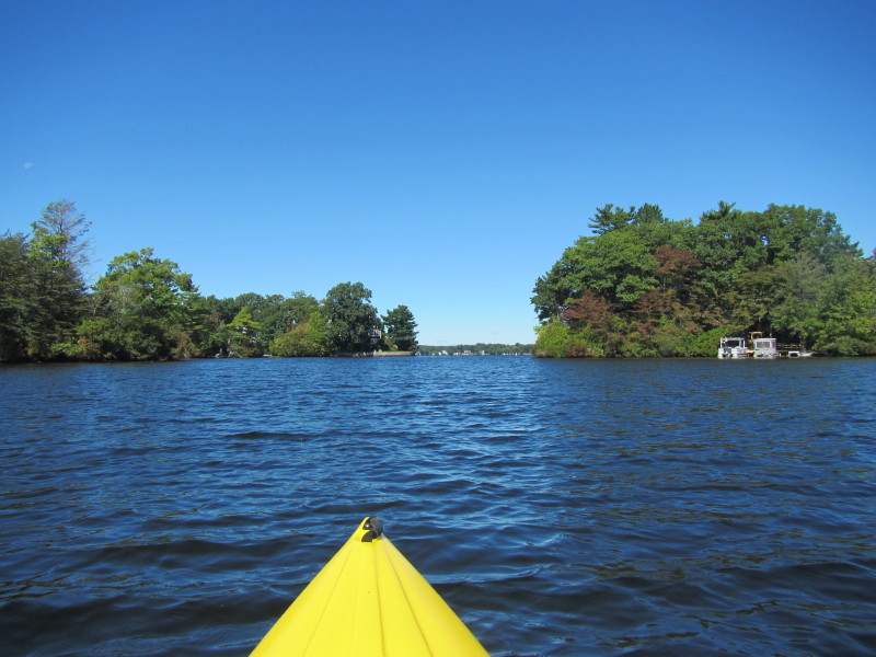 Boston Kayaker Kayaking on ster Lake aka "Lake Chaubunagungamaug
