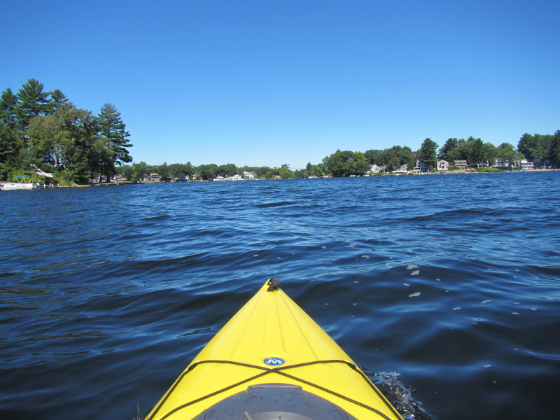 Boston Kayaker Kayaking on ster Lake aka "Lake Chaubunagungamaug