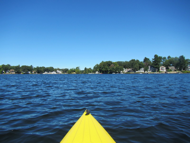 Boston Kayaker Kayaking on ster Lake aka "Lake Chaubunagungamaug