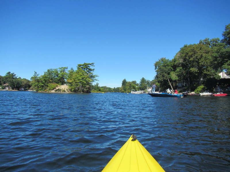 Boston Kayaker Kayaking on ster Lake aka "Lake Chaubunagungamaug