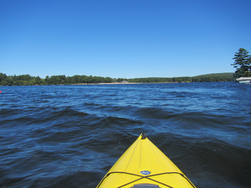 Boston Kayaker Kayaking on ster Lake aka "Lake Chaubunagungamaug