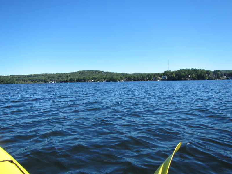 Boston Kayaker Kayaking on ster Lake aka "Lake Chaubunagungamaug