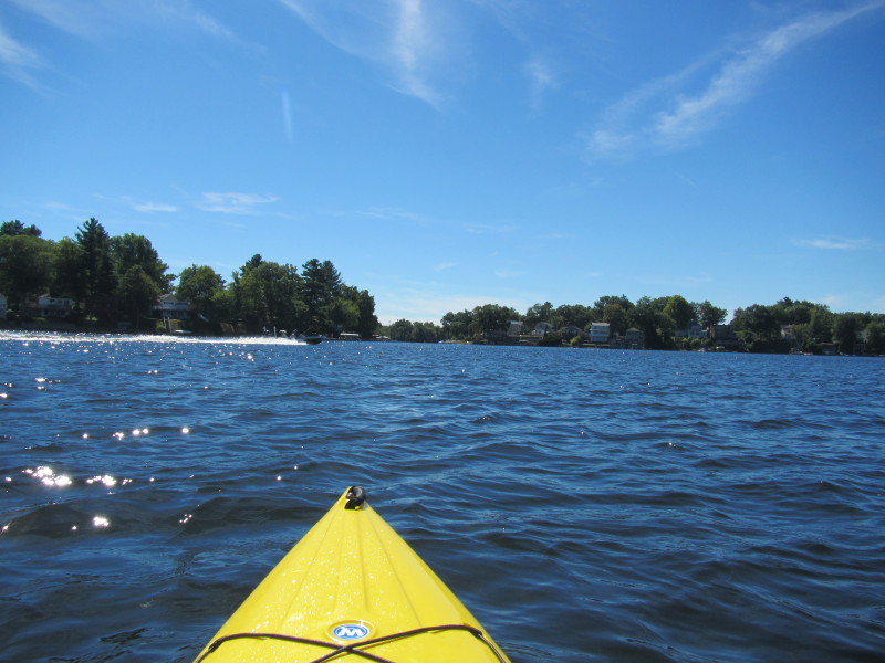 Boston Kayaker Kayaking on ster Lake aka "Lake Chaubunagungamaug