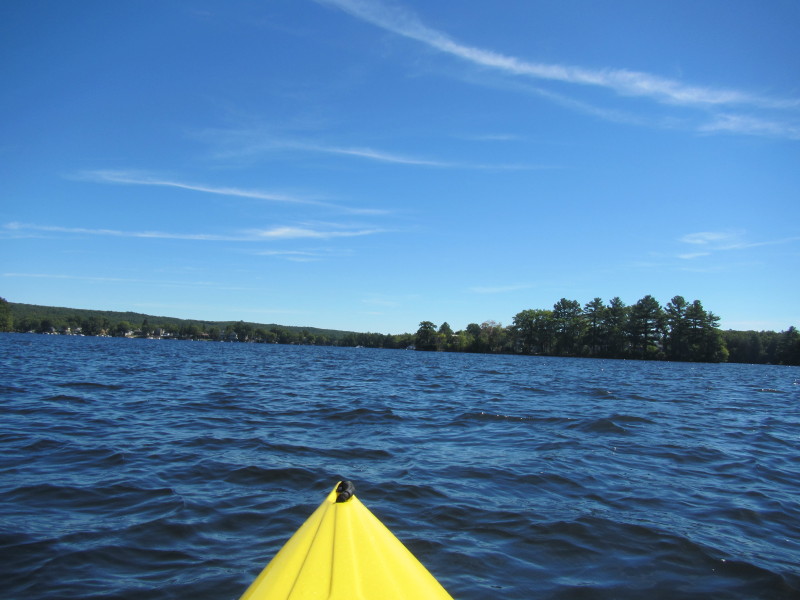 Boston Kayaker Kayaking on ster Lake aka "Lake Chaubunagungamaug