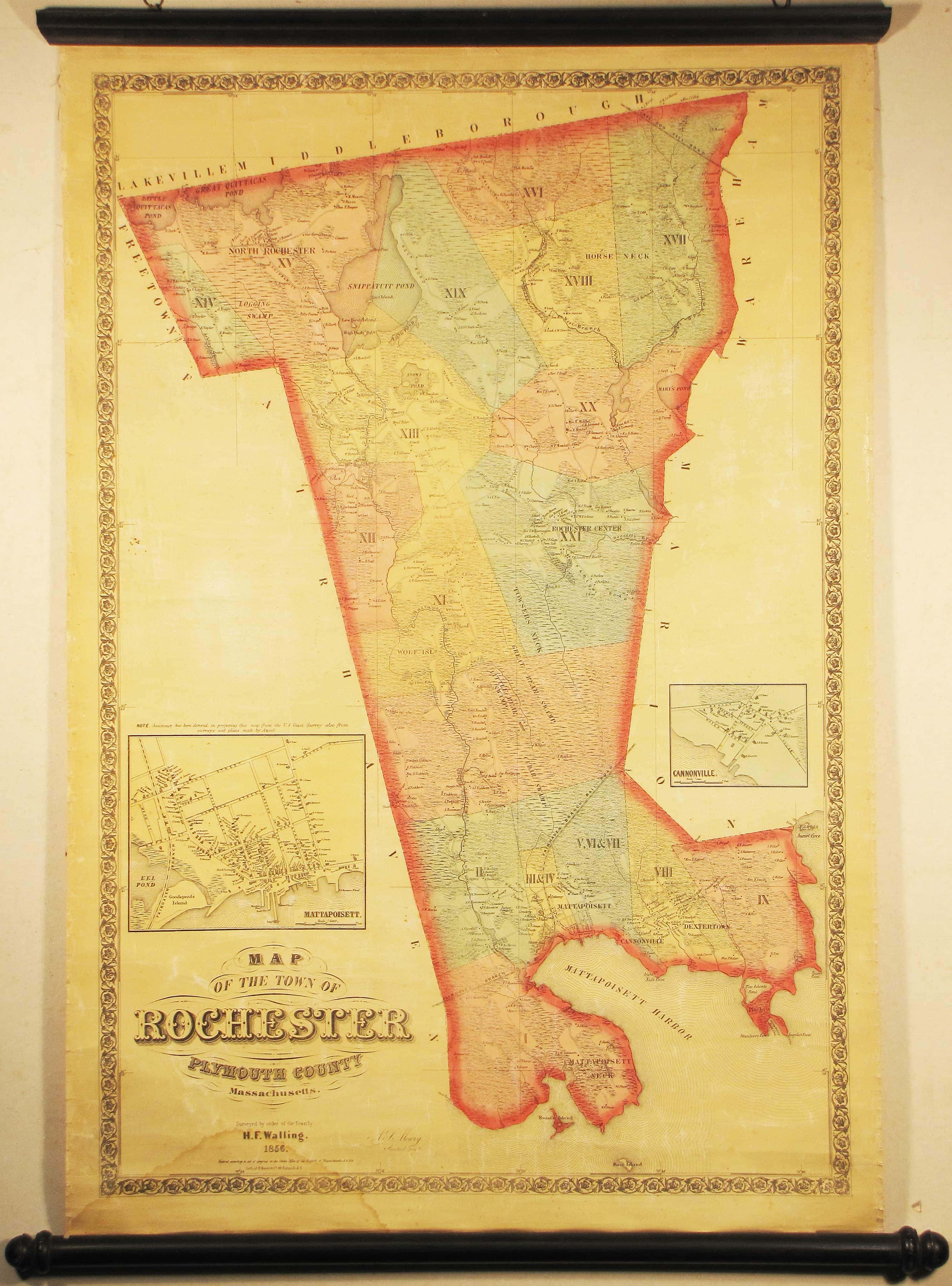 The first published map of Rochester, Mass. Rare & Antique Maps
