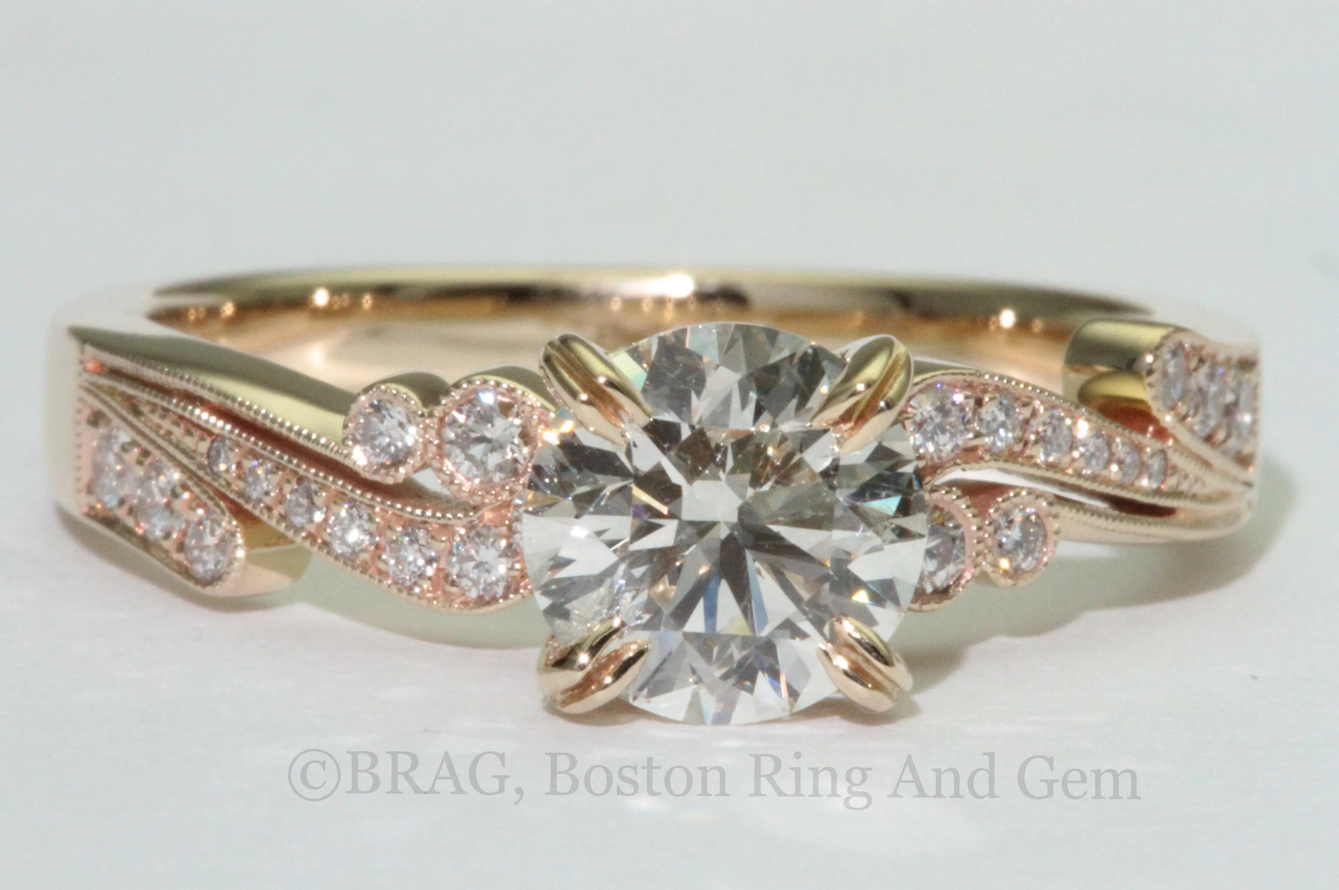 custom vintage engagement ring Boston Ring and Gem