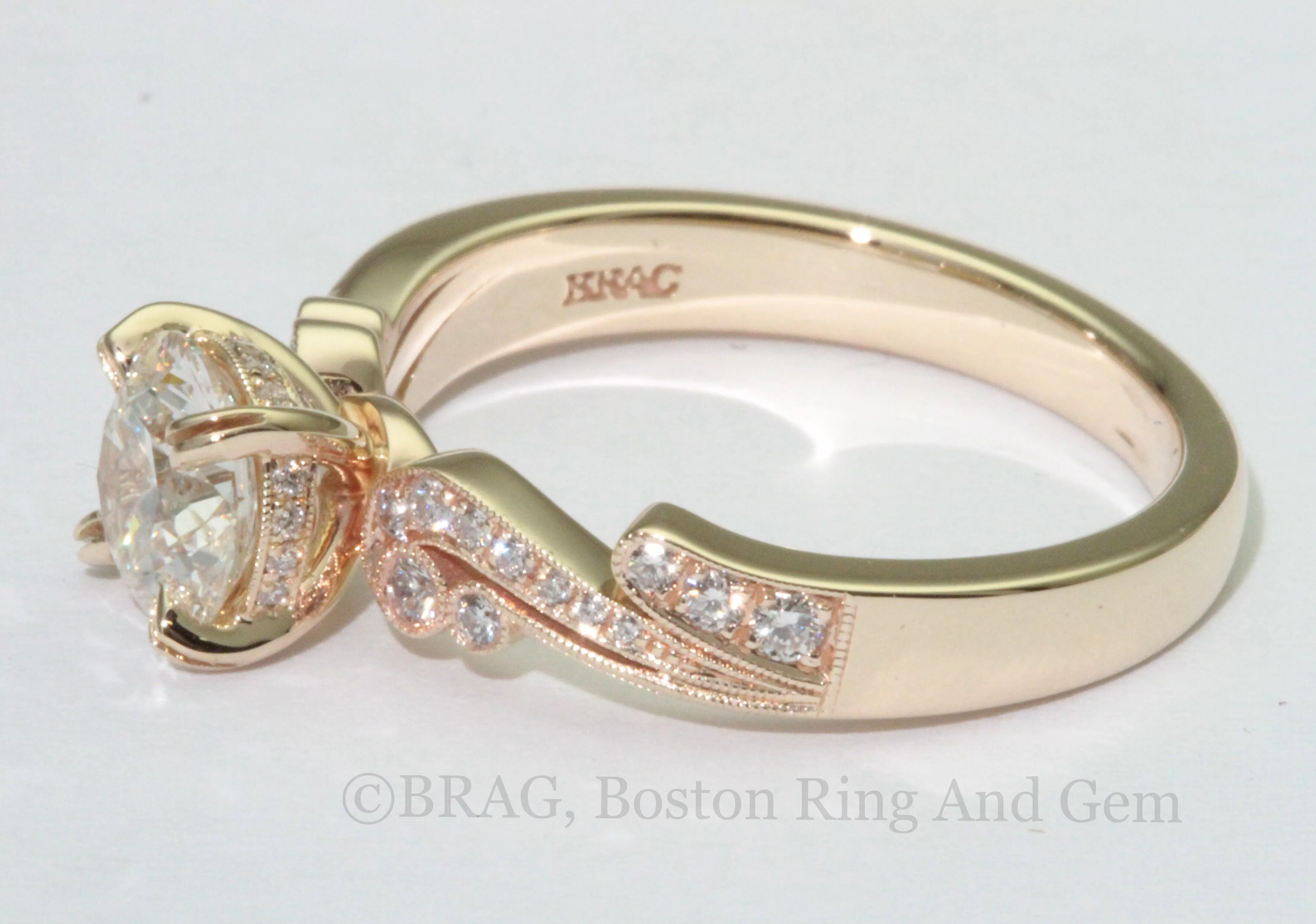 custom vintage engagement ring Boston Ring and Gem