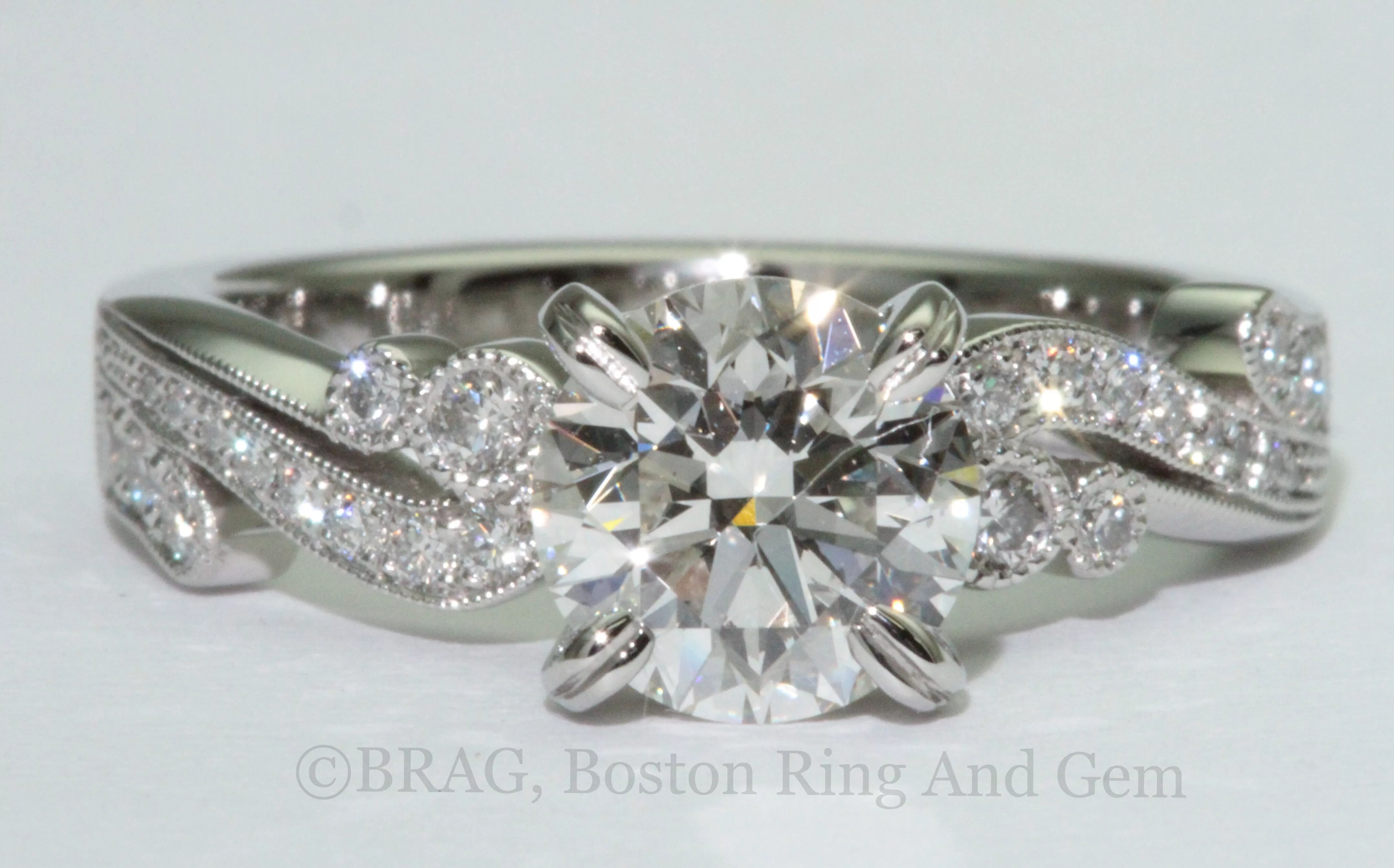 custom vintage engagement ring Boston Ring and Gem