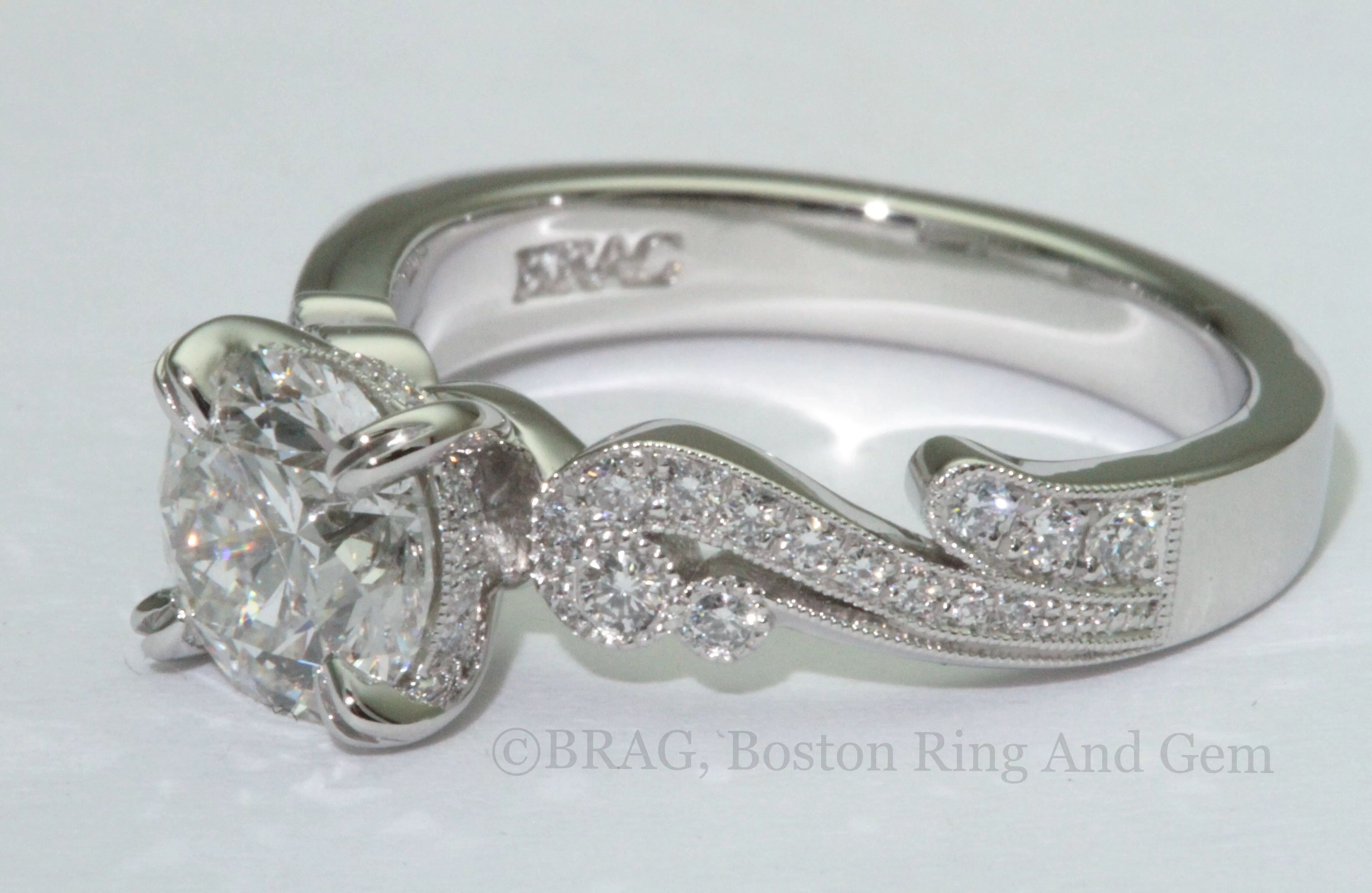 custom vintage engagement ring Boston Ring and Gem