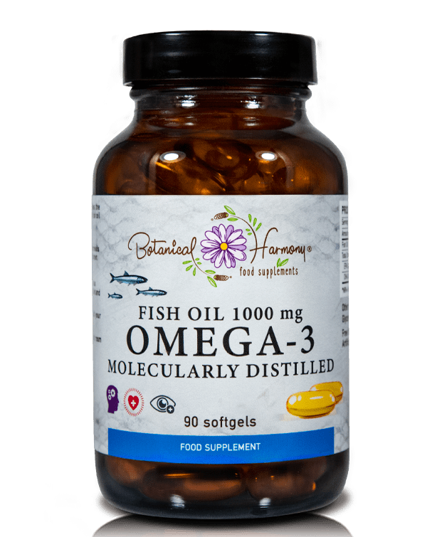 Fish oil 1000mg Omega3 food supplement Botanical Harmony Natural