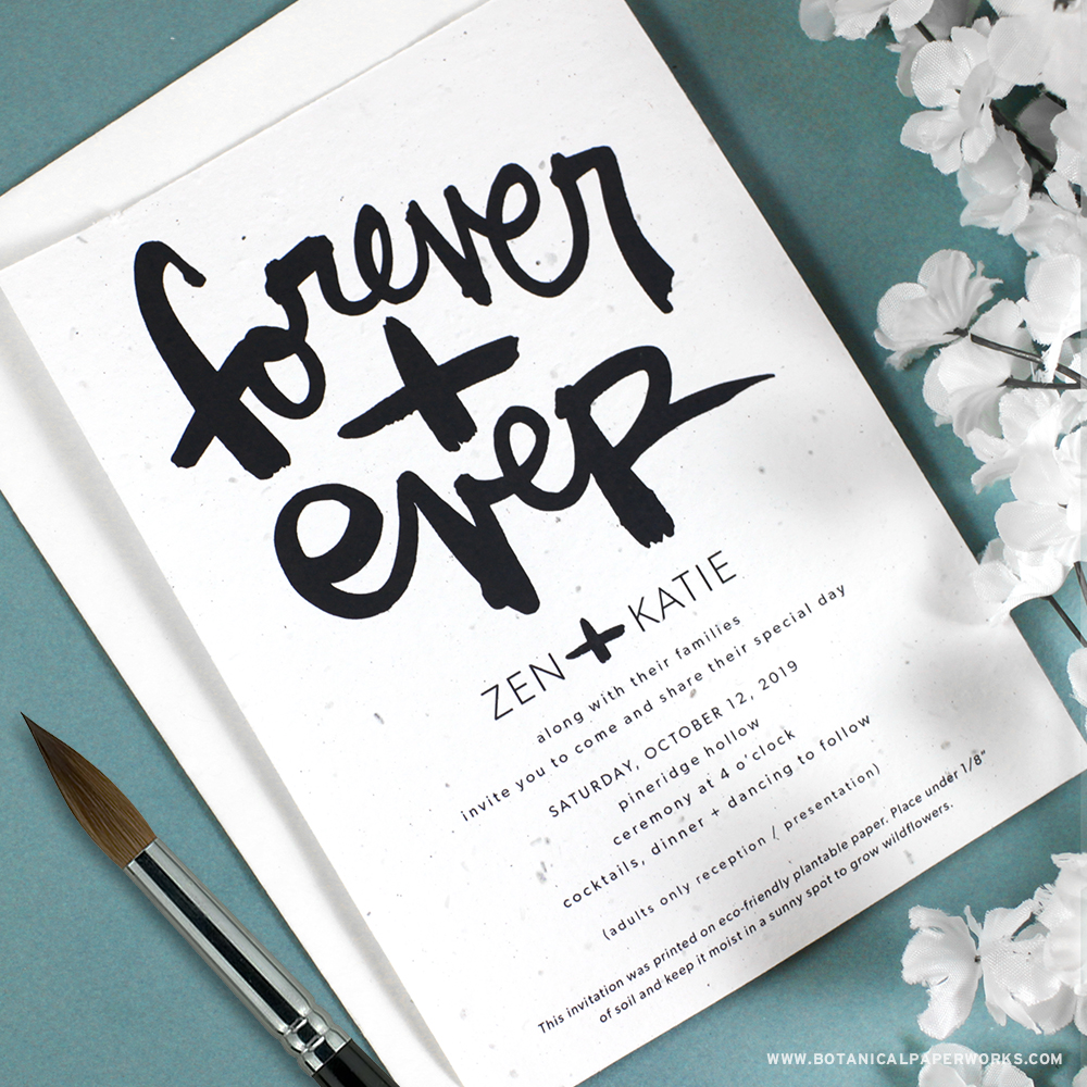 Plantable Wedding Invitations With Brush Script By Kal Barteski