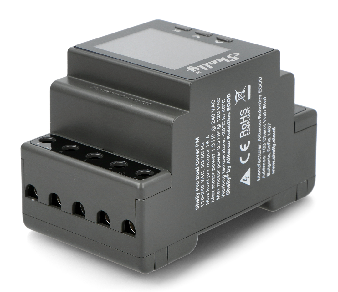 Shelly Pro Dual Cover/Shutter PM - 2-Channel Smart WiFi/Bluetooth