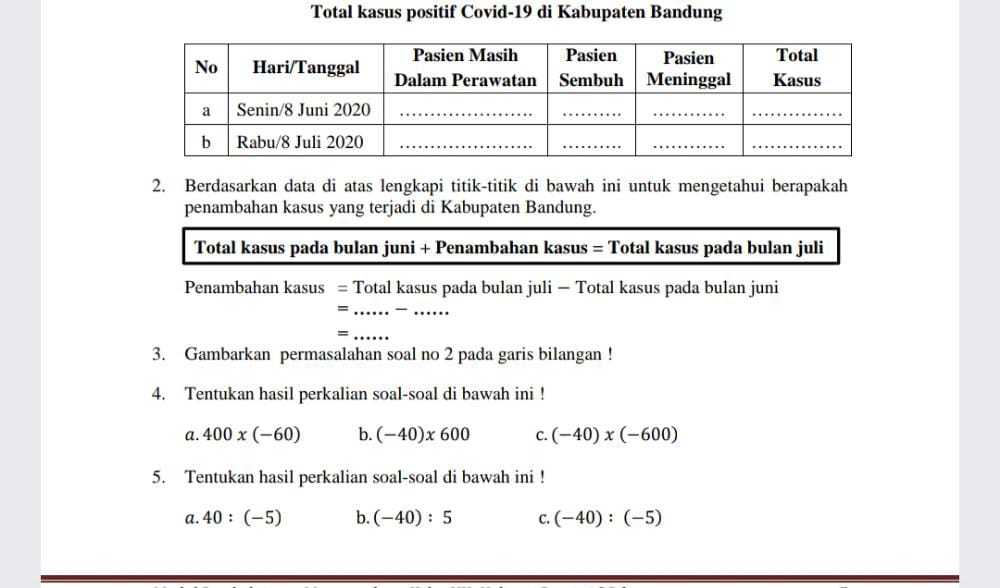 Soal Tentukan hasil perkalian soal-soal di bawah ini !