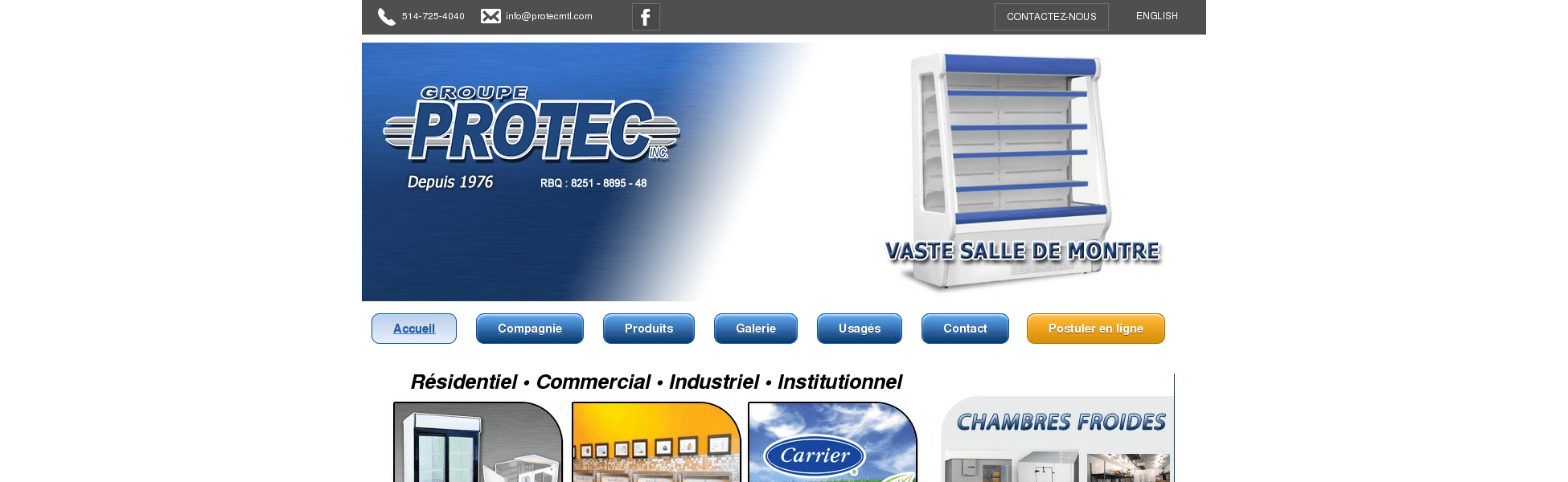 Groupe Protec Montréal Comptoir et présentoir réfrigéré