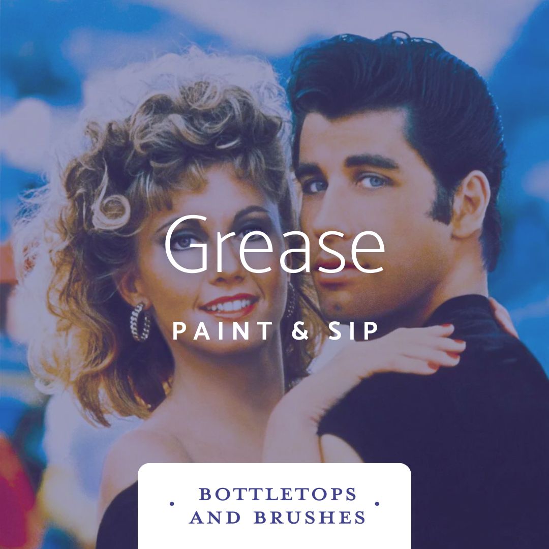 Grease Themed Night Paint & Sip Bottletops & Brushes