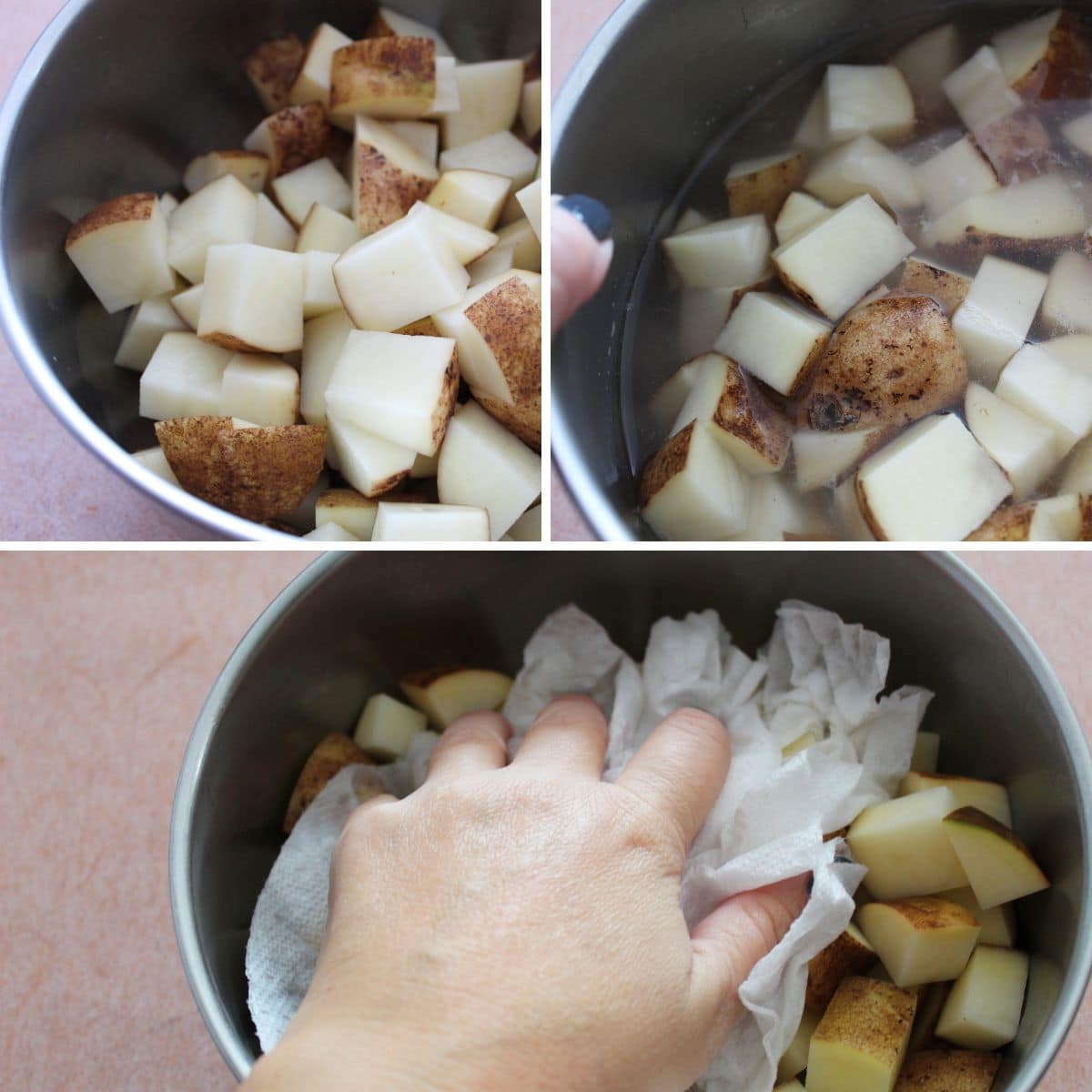 Air Fryer Diced Potatoes with Nacho Cheese Sauce Bottom Left of the